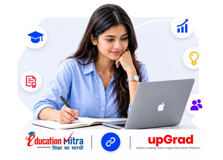 Student learning with upGrad and Education Mitra
